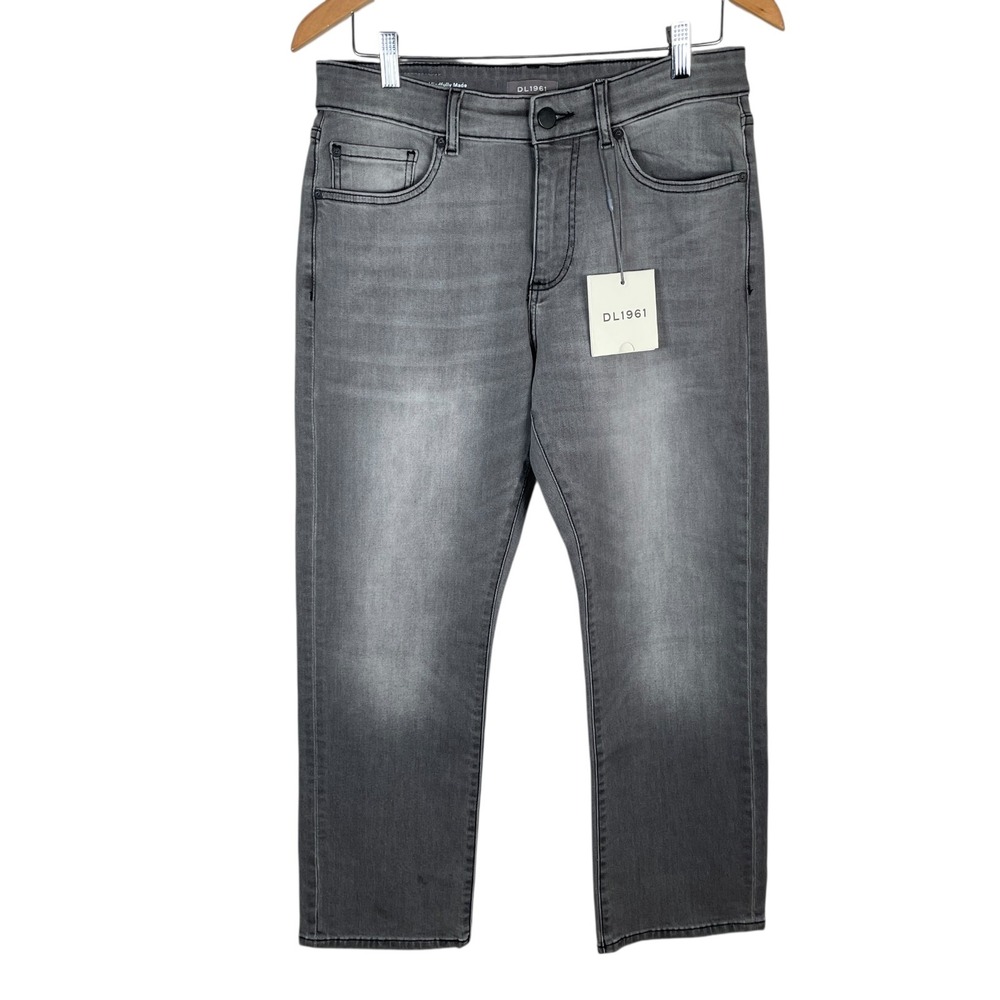 NEW DL1961 Avery Modern Straight Jeans Mens 31x28‎ Particle Gray Stretch Denim
